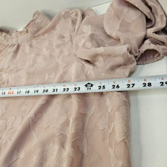 Torrid Floral Long Sleeve Blouse Chiffon Clip Bubble Hem Pink Size 3 3X 22-24 - Picture 10 of 11